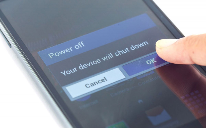 Mobile phone being switched off
