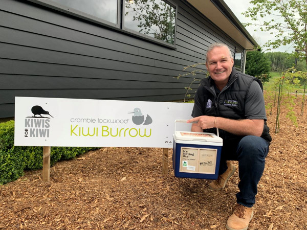 CEO Carl O'Shea at the opening of the Crombie Lockwood Kiwi Burrow