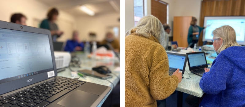 laptops being used in a classroom setting