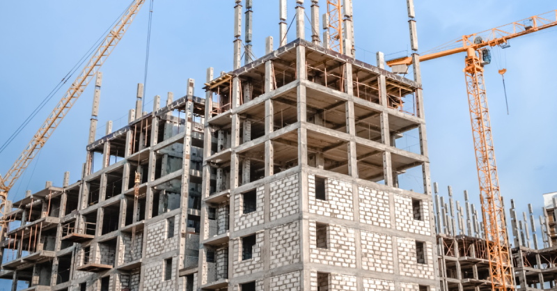 Construction site with cranes 